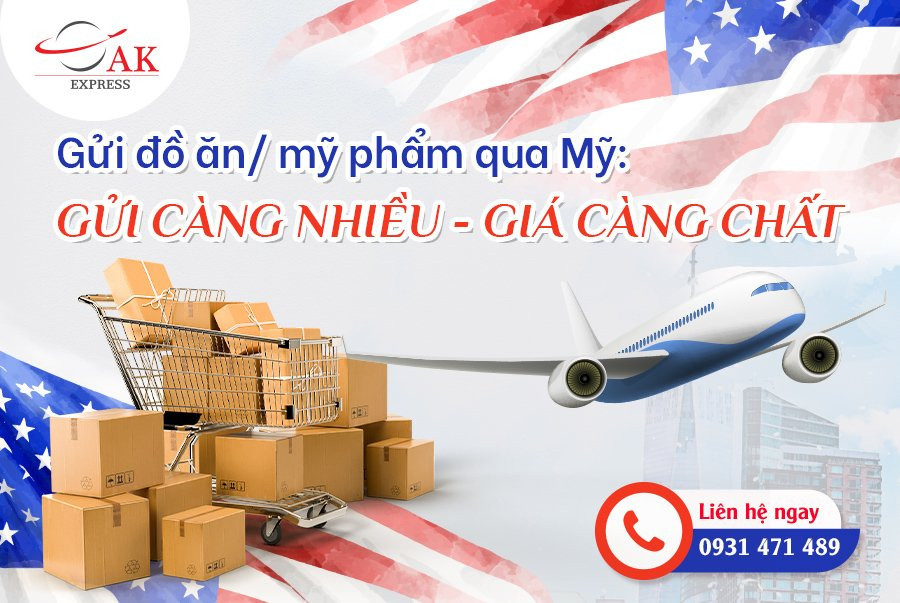 Gửi mỹ phẩm đi Mỹ giá rẻ tại AK Express